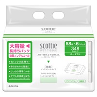 スコッティ ウェットティシュー 除菌 ノンアルコールタイプ 58枚×6コパック(58枚×6コパック)