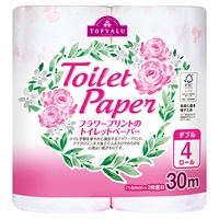 FSC認証 トイレットペーパー フラワープリント 30×4個    トップバリュ(30m)