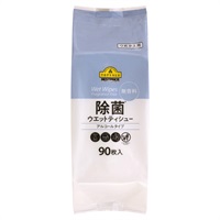 除菌ウエットティシュー アルコール 詰替 90枚    トップバリュベストプライス(90枚入)