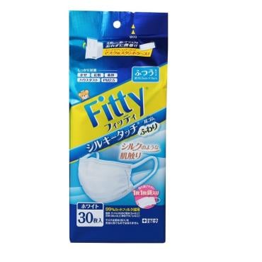 フィッティ シルキータッチ 耳ゴムふわり ケース付 ホワイト ふつう 30枚 フィッティ Fitty 玉川衛材