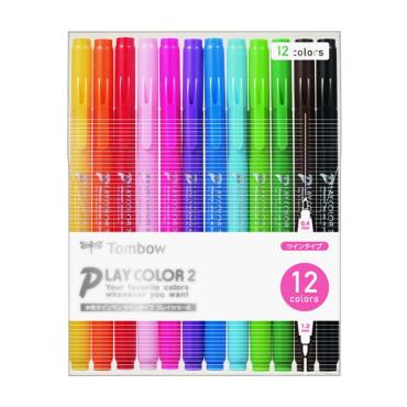 プレイカラー プレイカラー2 水性サインペン 12色セット トンボ