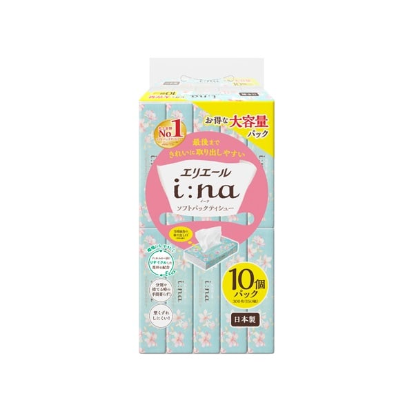 エリエール イーナ ソフトパックティシュー 150組10個 イーナ i:na 大王製紙(150組10個)