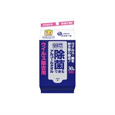 エリエール 除菌できるアルコールタオル 携帯用(ウイルス除去用/30枚)