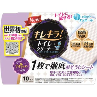 エリエール キレキラ！トイレクリーナー 1枚で徹底おそうじシート シトラスミント つめかえ用 20枚 大王製紙(クリーンフローラル 本体)