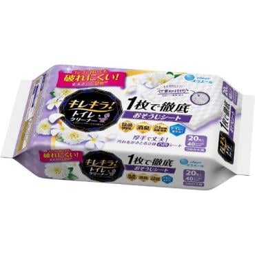 エリエール キレキラ！トイレクリーナー 1枚で徹底おそうじシート シトラスミント つめかえ用 20枚 大王製紙(クリーンフローラル つめかえ用)