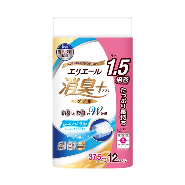 エリエール 消臭+トイレットティシュー 芯からしっかり香る フレッシュ