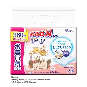 グーンプラス 汚れすっきりおしりふき 60枚×6コパック 厚手 ベビー