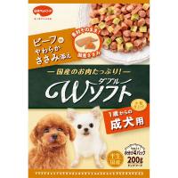 ビタワン君のWソフト 成犬用 ビーフ味・やわらかささみ添え 200g ビタワン 日本ペットフード(4902112020920)