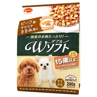 ビタワン君の Wソフト 15歳以上 ビーフ味・やわらかささみ添え 200g ビタワン 日本ペットフード(15歳以上/ビーフ味・やわらかささみ添え)