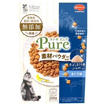 コンボ ピュア キャット まぐろ味 200g COMBO 日本ペットフード(チーズ&まぐろ節パウダー仕立て)