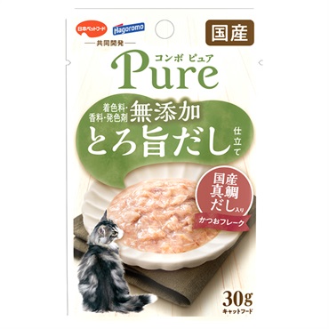 コンボ ピュア キャット パウチ かつお 30g COMBO 日本ペットフード(国産真鯛だし入り)
