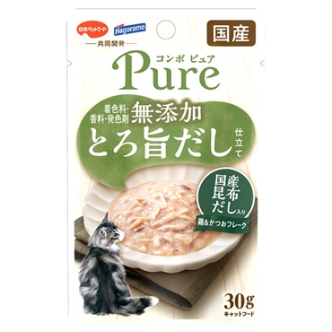 コンボ ピュア キャット パウチ 鶏&かつお 30g COMBO 日本ペットフード(国産昆布だし入り)