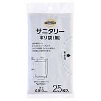 サニタリー ポリ袋 黒 25枚    トップバリュベストプライス(4902121054121)