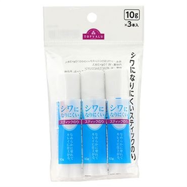 トップバリュ　シワになりにくいスティックのり10ｇ(10ｇ×3個)