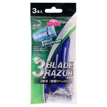 3枚刃 カミソリ 首振り式 ヘッドディスポ 3本 トップバリュ TOPVALU