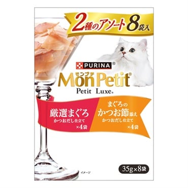 モンプチ プチクラフト＆プチリュクス パウチ5種計288袋　まぐろ　お肉　かつお Amazon | モンプチ プチリュクス パウチ 成猫用 まぐろのささみ