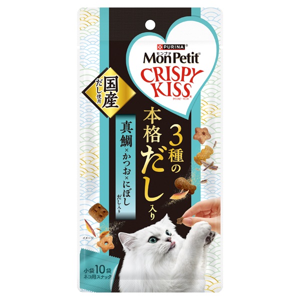 モンプチ クリスピーキッス 3種の本格だし入り にぼしだし入り 30g Mon Petit ネスレピュリナ(真鯛×かつお)