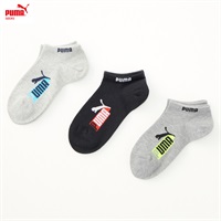 PUMA(プーマ) ロゴスニーカー丈ソックス３足組 男の子 女の子 キッズ(アソート-13-19cm)