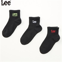 Lee(リー) ロゴソックス３足組 男の子 女の子 キッズ(ブラック-19-21cm)