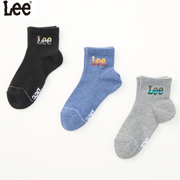 Lee(リー) グラデロゴソックス３足組 男の子 女の子 キッズ(アソートB-19-21cm)