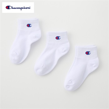 Champion(チャンピオン) ショート丈ソックス 3足組  キッズ 男の子 女の子 15-20cm(3足組A-15-20cm)