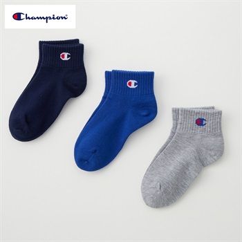 Champion(チャンピオン) ショート丈ソックス 3足組  キッズ 男の子 女の子 15-20cm(3足組C-15-20cm)