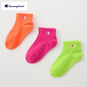 Champion(チャンピオン) ショート丈ソックス 3足組  キッズ 男の子 女の子 15-20cm(3足組D-15-20cm)