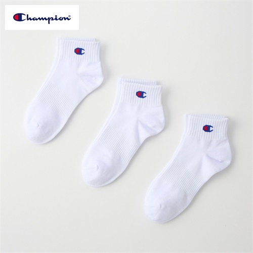 Champion(チャンピオン) ショート丈ソックス 3足組  キッズ 男の子 女の子 19-24cm(3足組A-19-24cm)