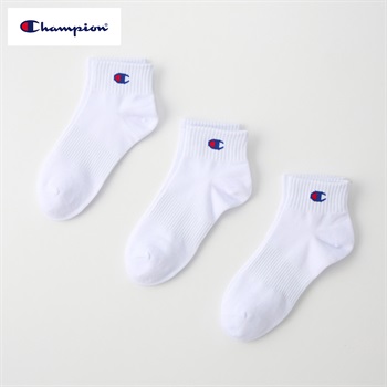 Champion(チャンピオン) ショート丈ソックス 3足組  キッズ 男の子 女の子 19-24cm(3足組A-19-24cm)