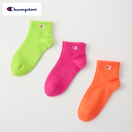 Champion(チャンピオン) ショート丈ソックス 3足組  キッズ 男の子 女の子 19-24cm(3足組D-19-24cm)