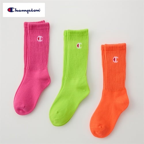 Champion(チャンピオン) クルー丈ソックス 3足組 キッズ 男の子 女の子 15-20cm