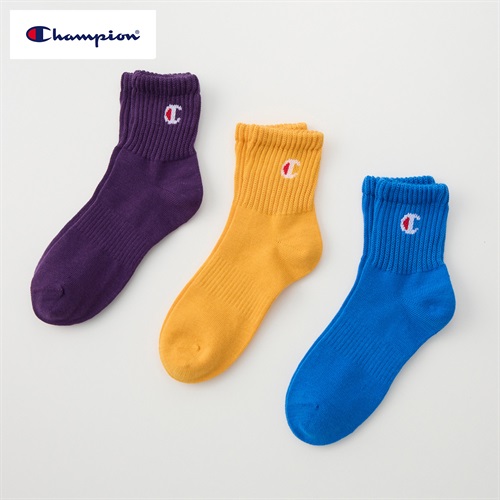 Champion(チャンピオン) クルー丈ソックス 3足組 キッズ 男の子 女の子 19-24cm