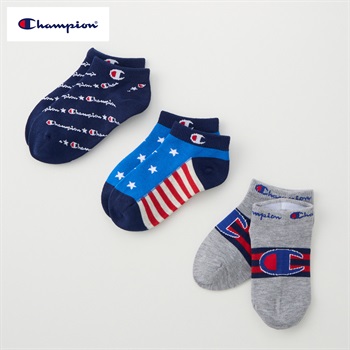 Champion(チャンピオン) スニーカー丈ソックス 3足組  キッズ 男の子 女の子 15-20cm(3足組-15-20cm)