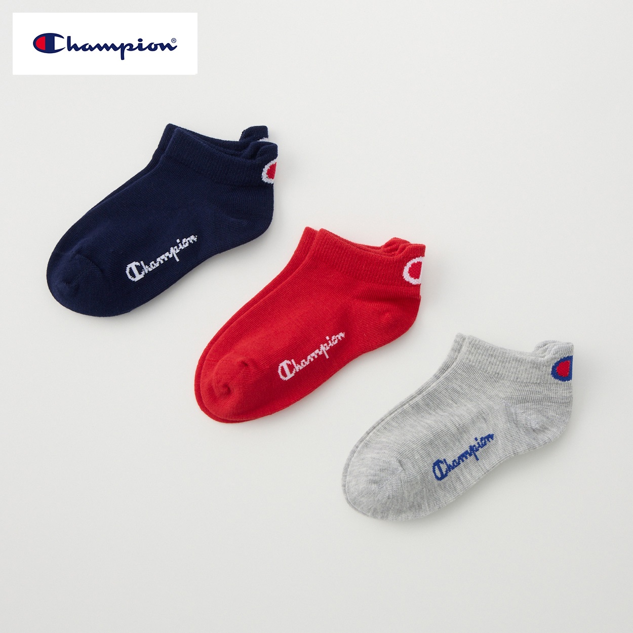 Champion(チャンピオン) スニーカー丈ソックス 3足組  キッズ 男の子 女の子 15-20cm(3足組-15-20cm)