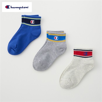 Champion(チャンピオン) ショート丈ソックス 3足組  キッズ 男の子 女の子 15-20cm(3足組-15-20cm)