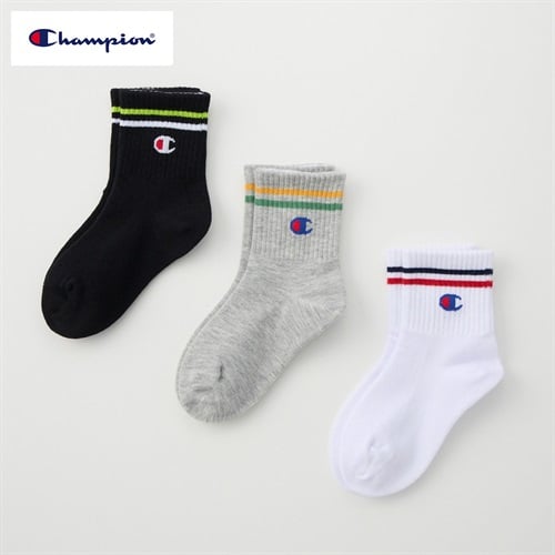 Champion(チャンピオン) ショート丈ソックス 3足組  キッズ 男の子 女の子 15-20cm