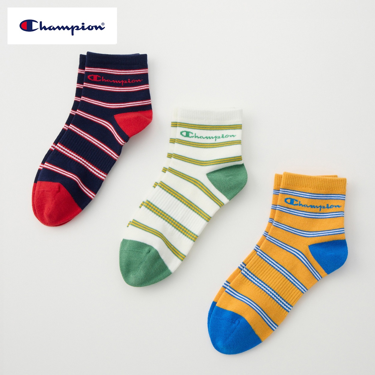 Champion(チャンピオン) ショート丈ソックス 3足組  キッズ 男の子 女の子 19-24cm(3足組-19-24cm)