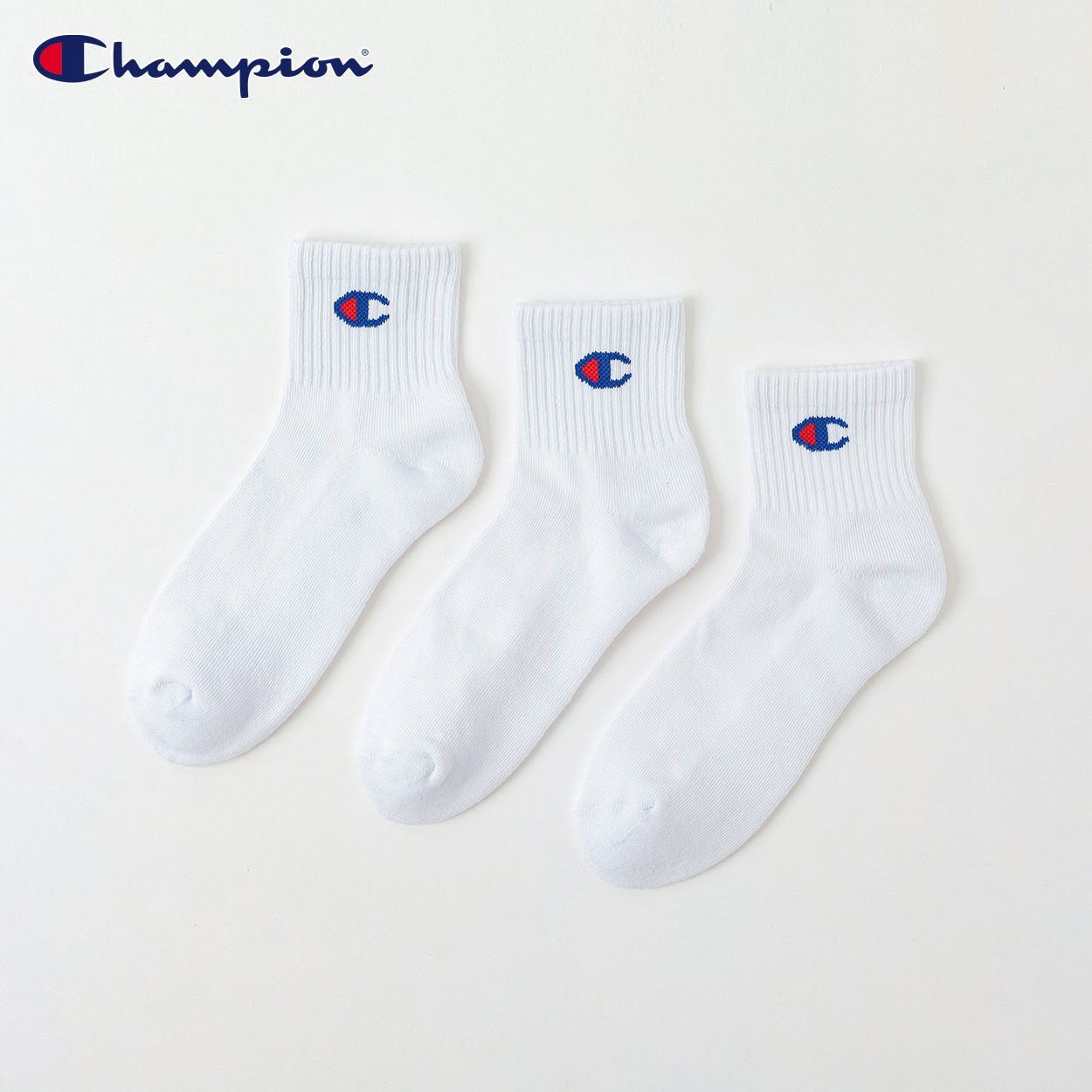 Champion(チャンピオン) チャンピオンCロゴショート丈ソックス レディス(シロ-23-25CM)