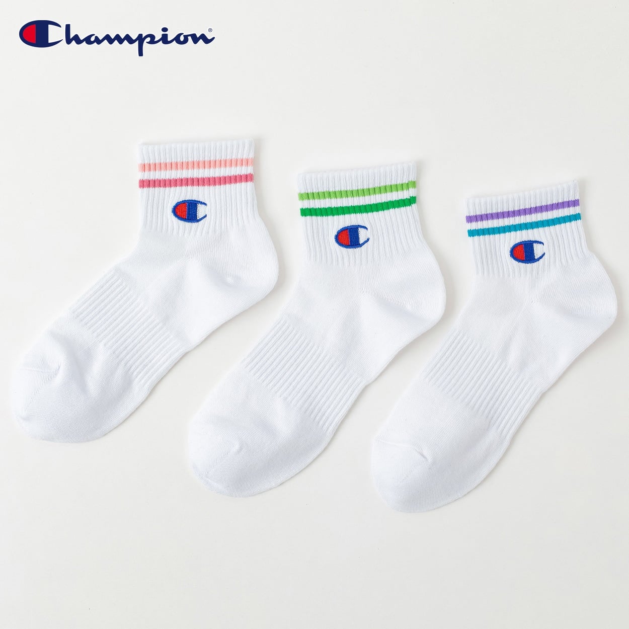 Champion(チャンピオン) チャンピオンラインCロゴショート丈ソックス レディス(シロ-23-25CM)