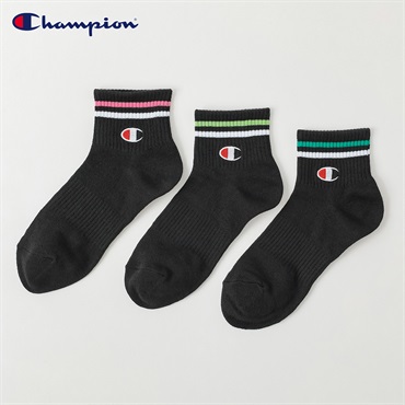 Champion(チャンピオン) チャンピオンラインCロゴショート丈ソックス レディス(クロ-23-25CM)