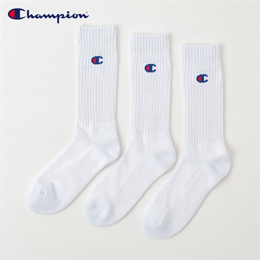 Champion(チャンピオン) チャンピオンCロゴクルー丈ソックス レディス(シロ-23-25CM)