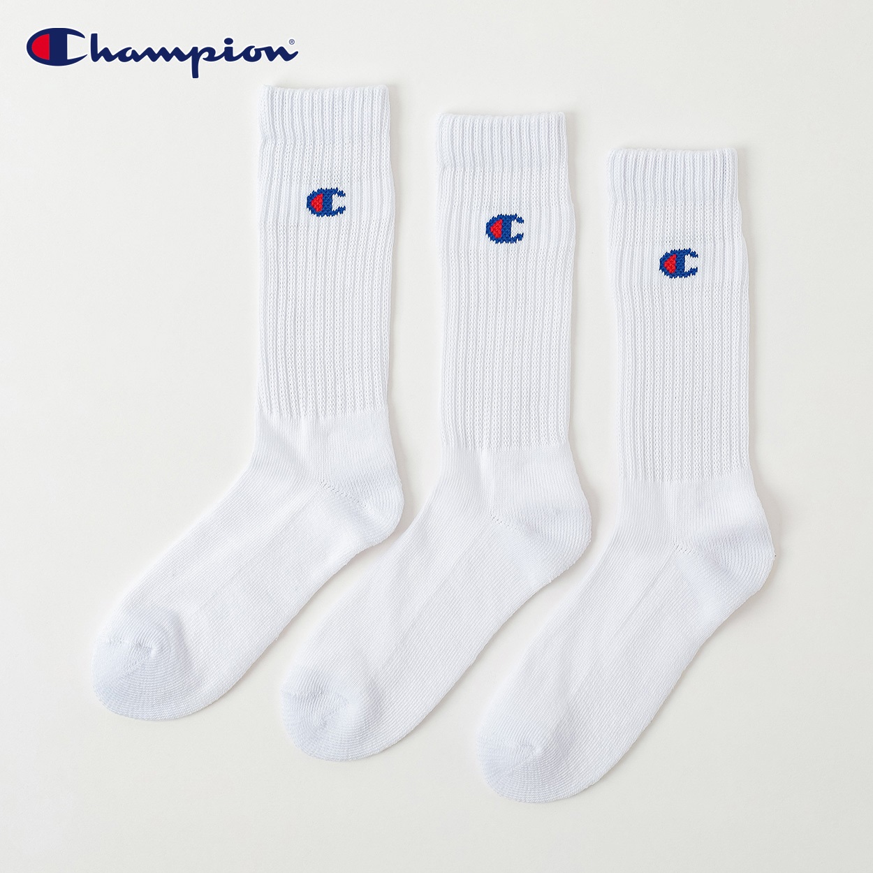 Champion(チャンピオン) チャンピオンCロゴクルー丈ソックス レディス(シロ-23-25CM)