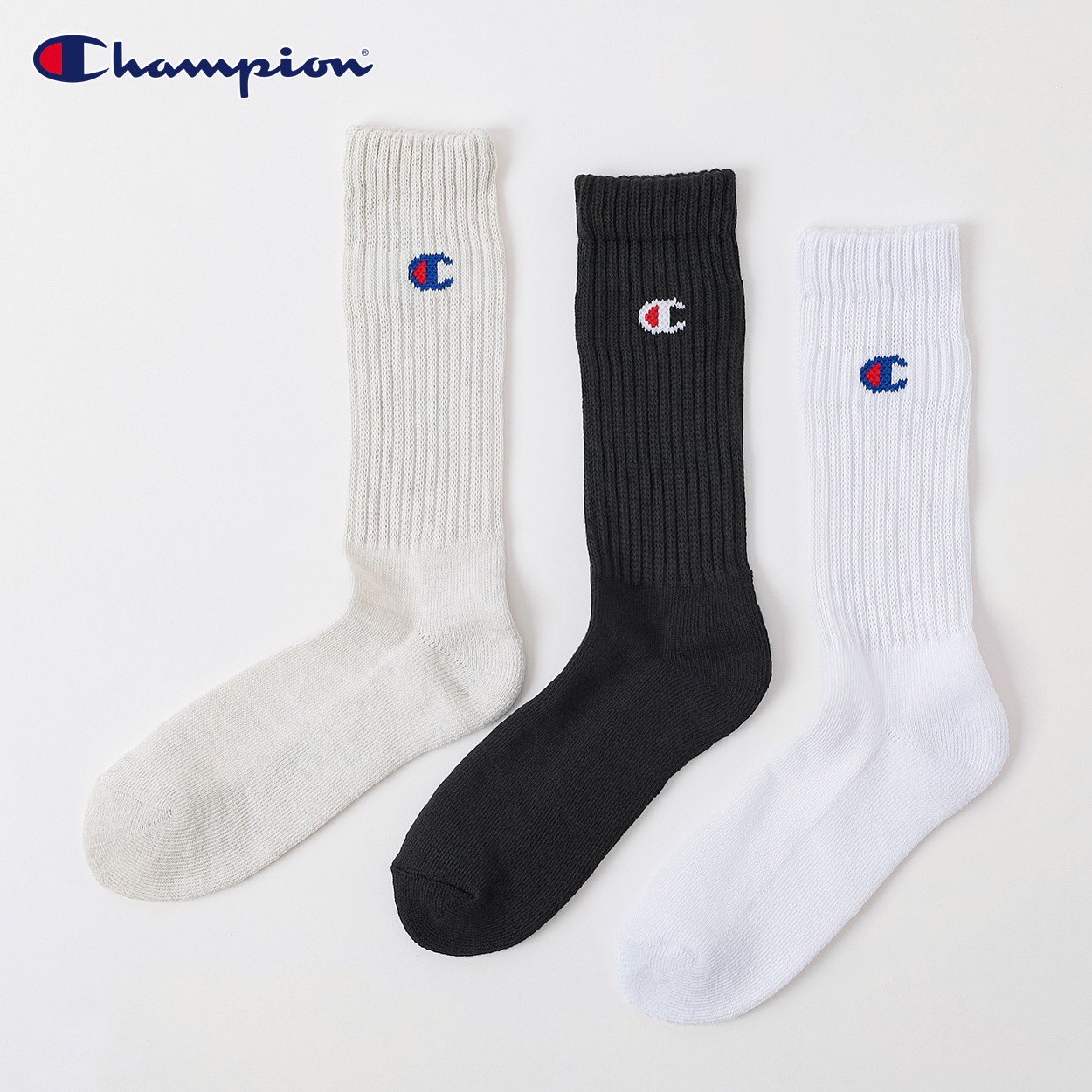 Champion(チャンピオン) チャンピオンCロゴクルー丈ソックス レディス(コミD-23-25CM)