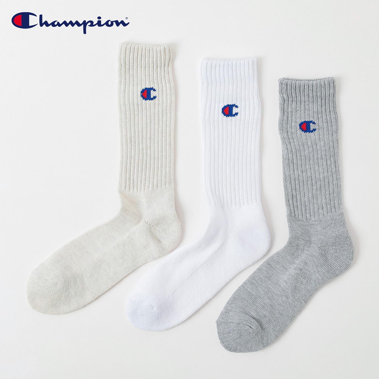 Champion(チャンピオン) チャンピオンCロゴクルー丈ソックス レディス(コミE-23-25CM)