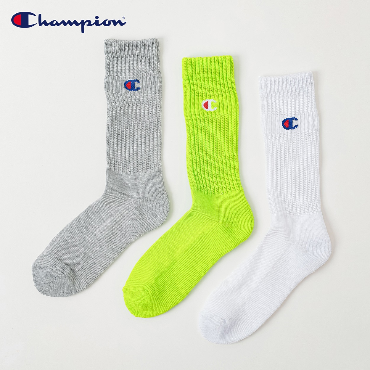 Champion(チャンピオン) チャンピオンCロゴクルー丈ソックス レディス(コミF-23-25CM)