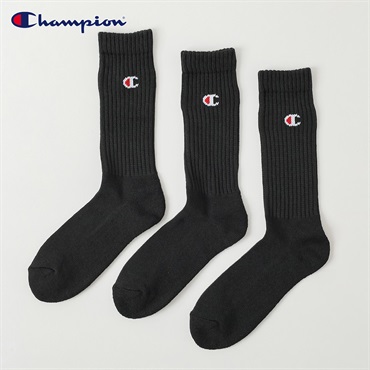 Champion(チャンピオン) チャンピオンCロゴクルー丈ソックス レディス(クロ-23-25CM)