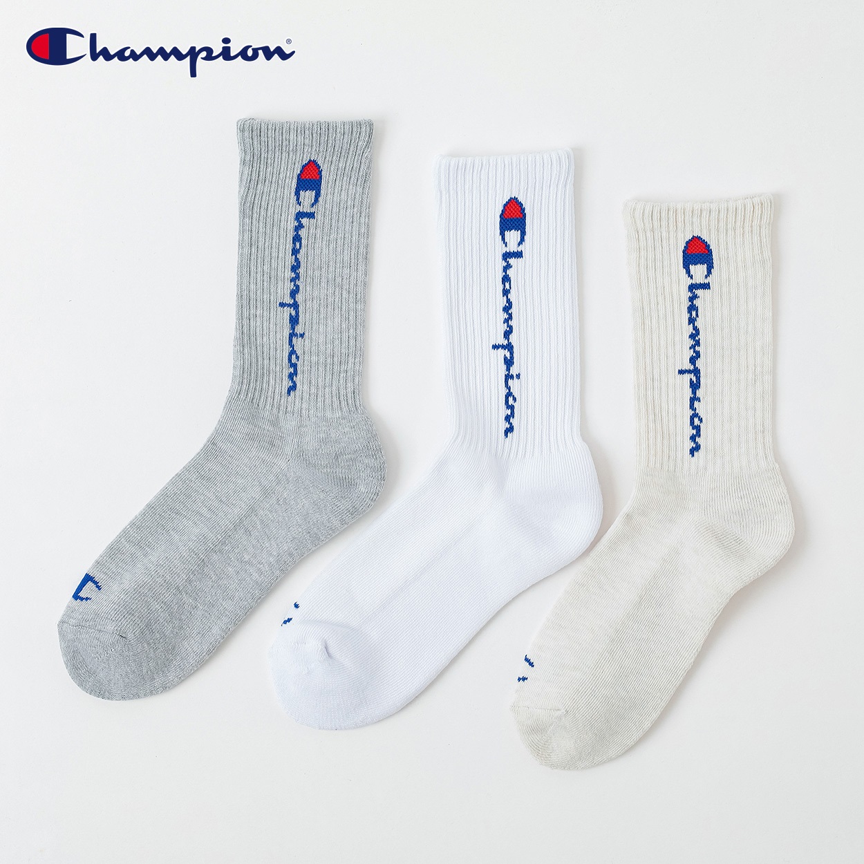Champion(チャンピオン) チャンピオンタテロゴクルー丈ソックス レディス(コミA-23-25CM)