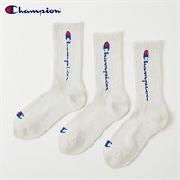 Champion(チャンピオン) チャンピオンタテロゴクルー丈ソックス レディス(アイボリー-23-25CM)
