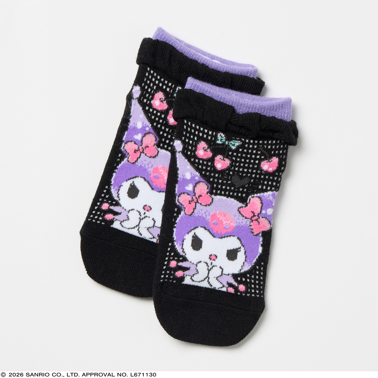 クロミ スニーカー丈ソックス 15-20cm 女の子 キッズ(ブラック)