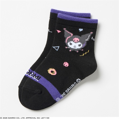 クロミ ショート丈ソックス 15-20cm 女の子 キッズ(ブラック)